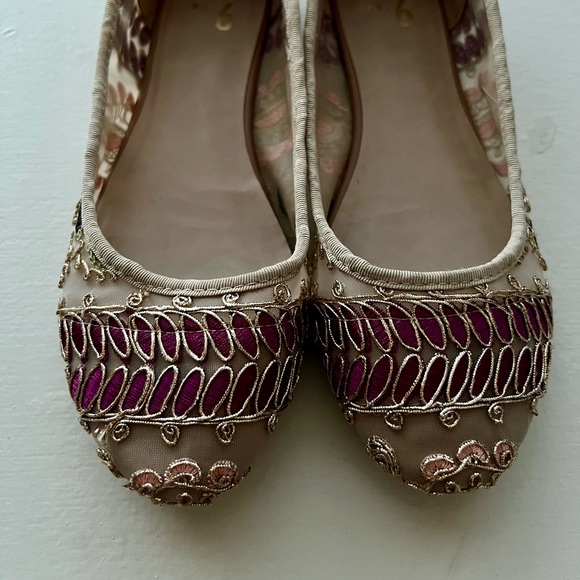 Sequined/embroidered ballet flats - Picture 6 of 9